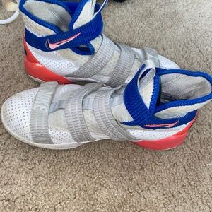 Nike White, Blue, and Red Athletic Shoes